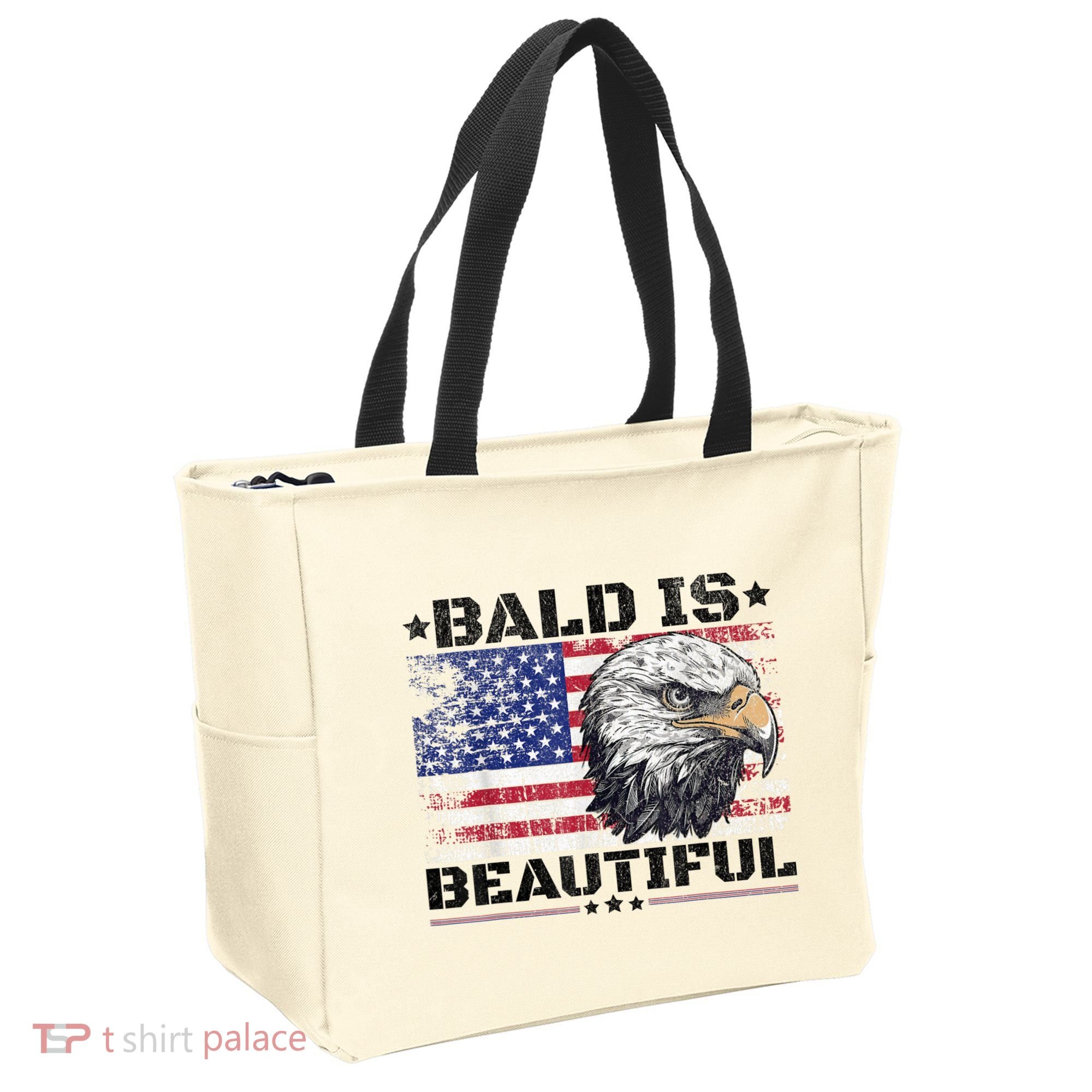 Bald Is Beautiful 4th Of July Independence Day America Eagle Tote Bag