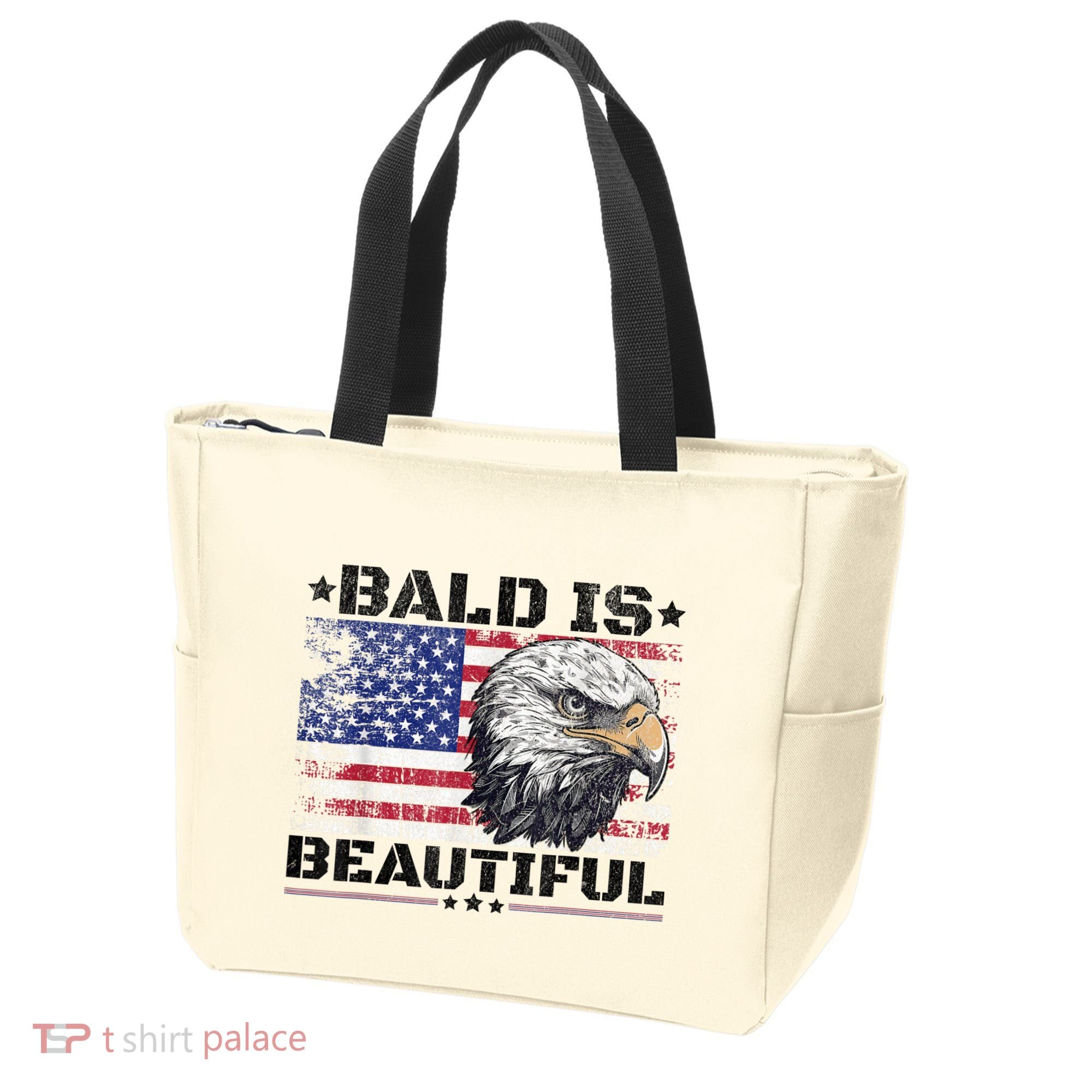 Bald Is Beautiful 4th Of July Independence Day America Eagle Tote Bag