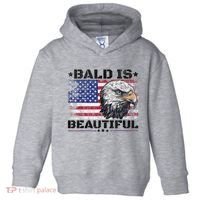 Bald Is Beautiful 4th Of July Independence Day America Eagle Toddler Hoodie thumb 0