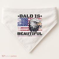 Bald Is Beautiful 4th Of July Independence Day America Eagle USA-Made Doggie Bandana thumb 0