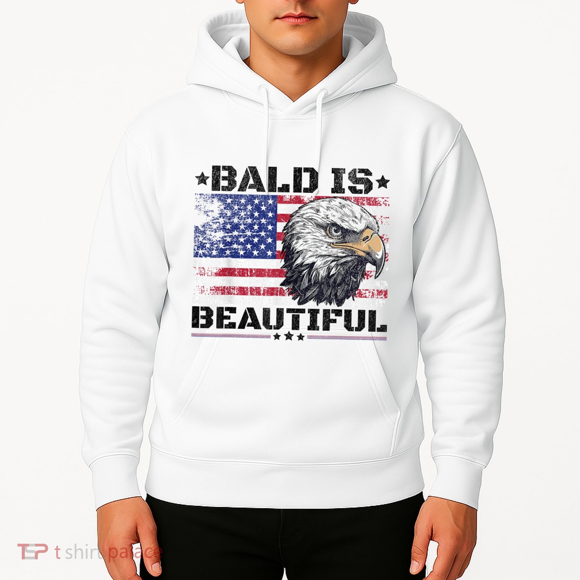 Bald Is Beautiful 4th Of July Independence Day America Eagle Hoodie