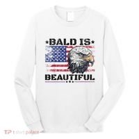 Bald Is Beautiful 4th Of July Independence Day America Eagle Long Sleeve Shirt thumb 0
