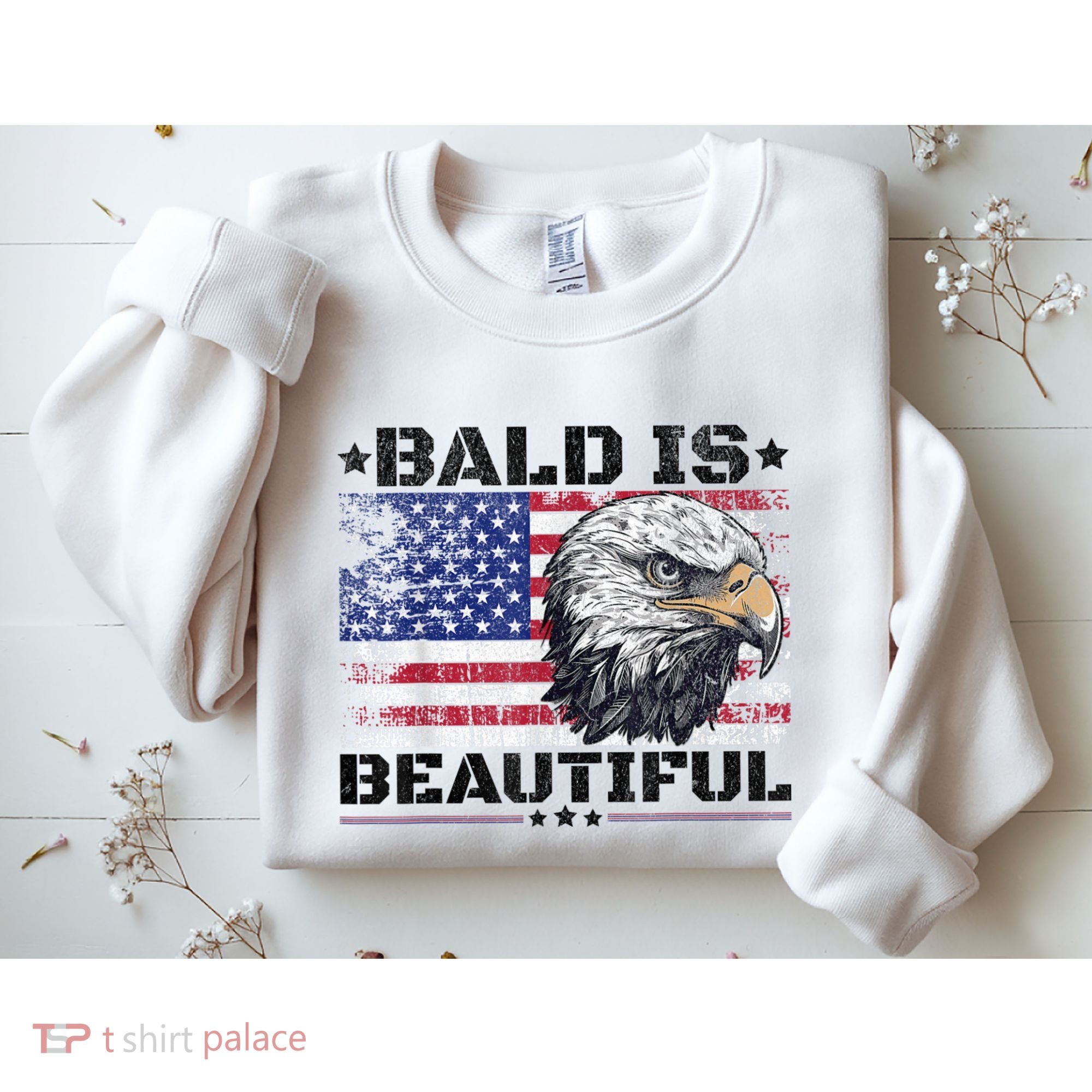 Bald Is Beautiful 4th Of July Independence Day America Eagle Sweatshirt