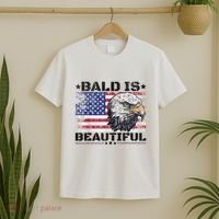Bald Is Beautiful 4th Of July Independence Day America Eagle T-Shirt thumb 2