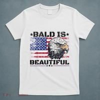 Bald Is Beautiful 4th Of July Independence Day America Eagle T-Shirt thumb 5
