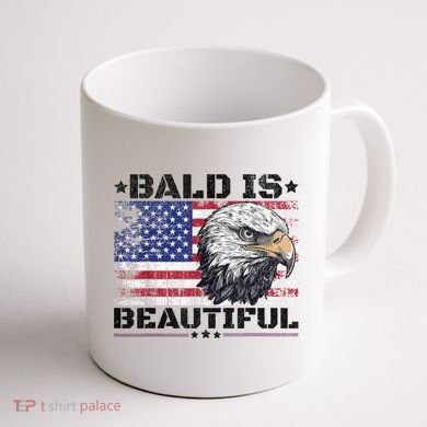Bald Is Beautiful 4th Of July Independence Day America Eagle Coffee Mug back