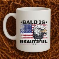 Bald Is Beautiful 4th Of July Independence Day America Eagle Coffee Mug thumb 2