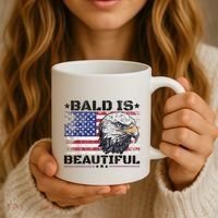 Bald Is Beautiful 4th Of July Independence Day America Eagle Coffee Mug thumb 3
