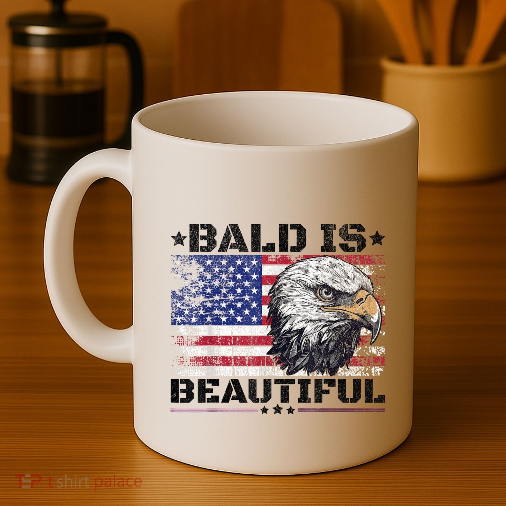 Bald Is Beautiful 4th Of July Independence Day America Eagle Coffee Mug