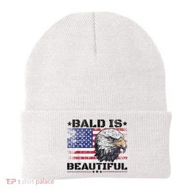 Bald Is Beautiful 4th Of July Independence Day America Eagle Beanie