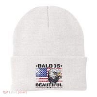 Bald Is Beautiful 4th Of July Independence Day America Eagle Beanie thumb 0