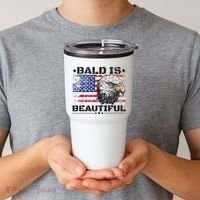 Bald Is Beautiful 4th Of July Independence Day America Eagle Tumbler thumb 2