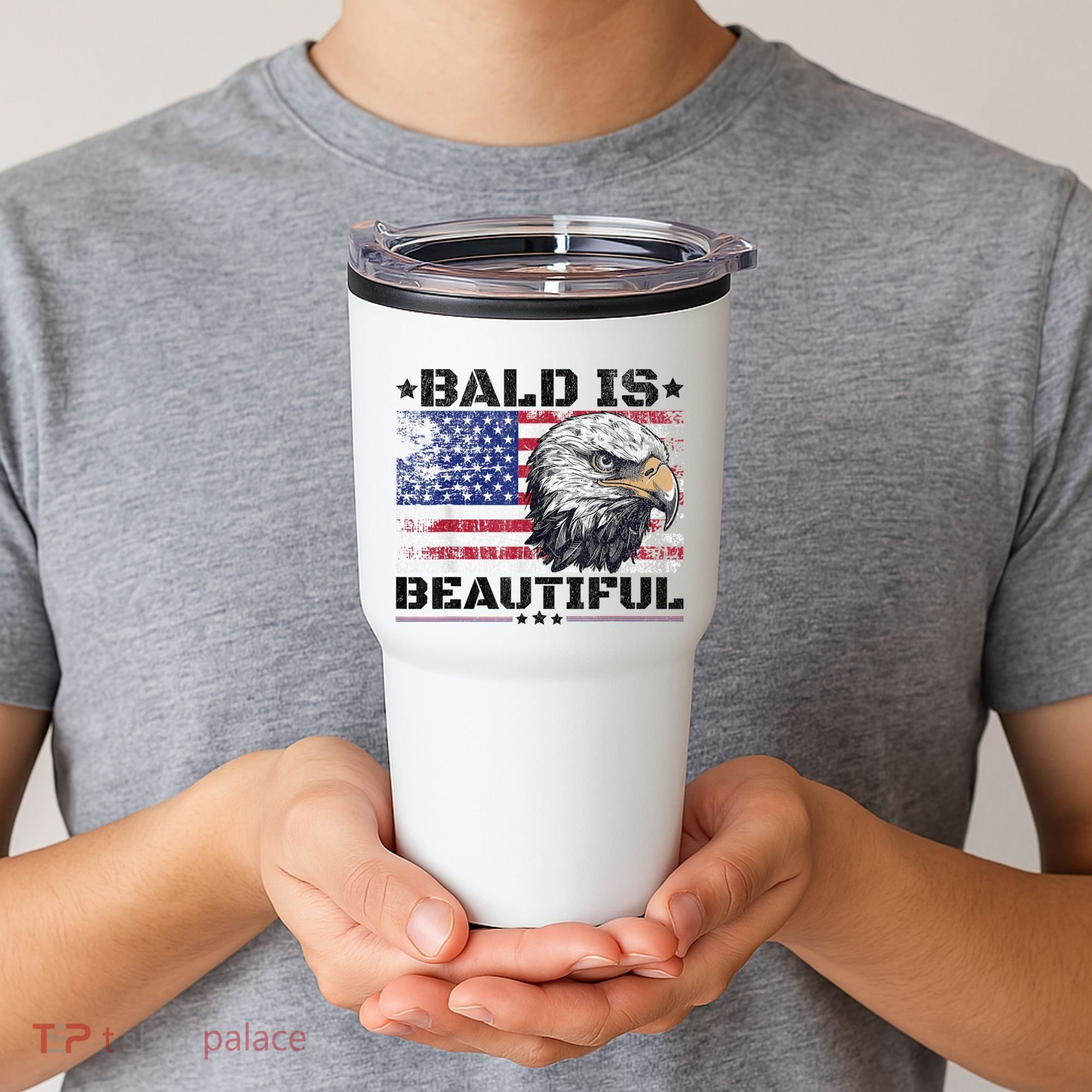 Bald Is Beautiful 4th Of July Independence Day America Eagle Tumbler