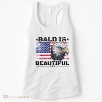Bald Is Beautiful 4th Of July Independence Day America Eagle Women's Tank Top thumb 0