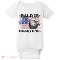 Bald Is Beautiful 4th Of July Independence Day America Eagle Baby Bodysuit thumb 0