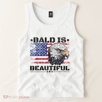 Bald Is Beautiful 4th Of July Independence Day America Eagle Tank Top thumb 2