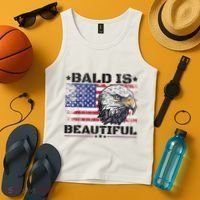 Bald Is Beautiful 4th Of July Independence Day America Eagle Tank Top thumb 4