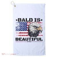 Bald Is Beautiful 4th Of July Independence Day America Eagle Golf Towel thumb 0