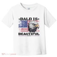 Bald Is Beautiful 4th Of July Independence Day America Eagle Toddler T-Shirt thumb 0