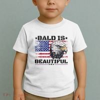 Bald Is Beautiful 4th Of July Independence Day America Eagle Toddler T-Shirt thumb 2