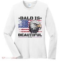 Bald Is Beautiful 4th Of July Independence Day America Eagle Women's Long Sleeve Shirt thumb 0