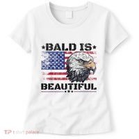 Bald Is Beautiful 4th Of July Independence Day America Eagle Women's T-Shirt thumb 0