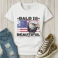 Bald Is Beautiful 4th Of July Independence Day America Eagle Women's T-Shirt thumb 3