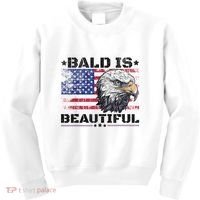 Bald Is Beautiful 4th Of July Independence Day America Eagle Kids Sweatshirt thumb 0