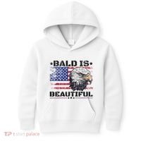 Bald Is Beautiful 4th Of July Independence Day America Eagle Kids Hoodie thumb 0