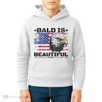 Bald Is Beautiful 4th Of July Independence Day America Eagle Kids Hoodie thumb 4