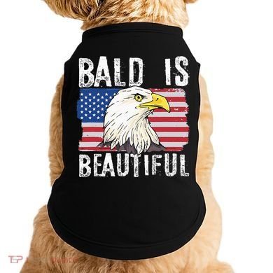 Bald Is Beautiful 4th Of July Independence Day Bald Eagle Doggie Tank