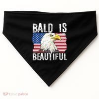 Bald Is Beautiful 4th Of July Independence Day Bald Eagle USA-Made Doggie Bandana thumb 0