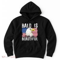 Bald Is Beautiful 4th Of July Independence Day Bald Eagle Hoodie thumb 0