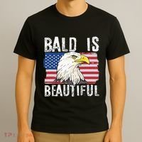 Bald Is Beautiful 4th Of July Independence Day Bald Eagle T-Shirt thumb 3