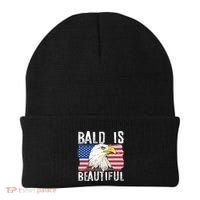 Bald Is Beautiful 4th Of July Independence Day Bald Eagle Beanie thumb 0