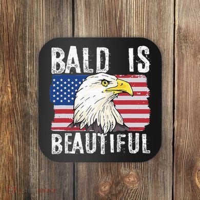 Bald Is Beautiful 4th Of July Independence Day Bald Eagle Coaster