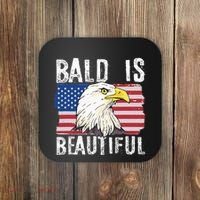Bald Is Beautiful 4th Of July Independence Day Bald Eagle Coaster thumb 0