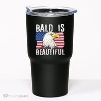 Bald Is Beautiful 4th Of July Independence Day Bald Eagle Tumbler thumb 0