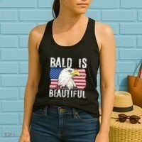 Bald Is Beautiful 4th Of July Independence Day Bald Eagle Women's Tank Top thumb 2