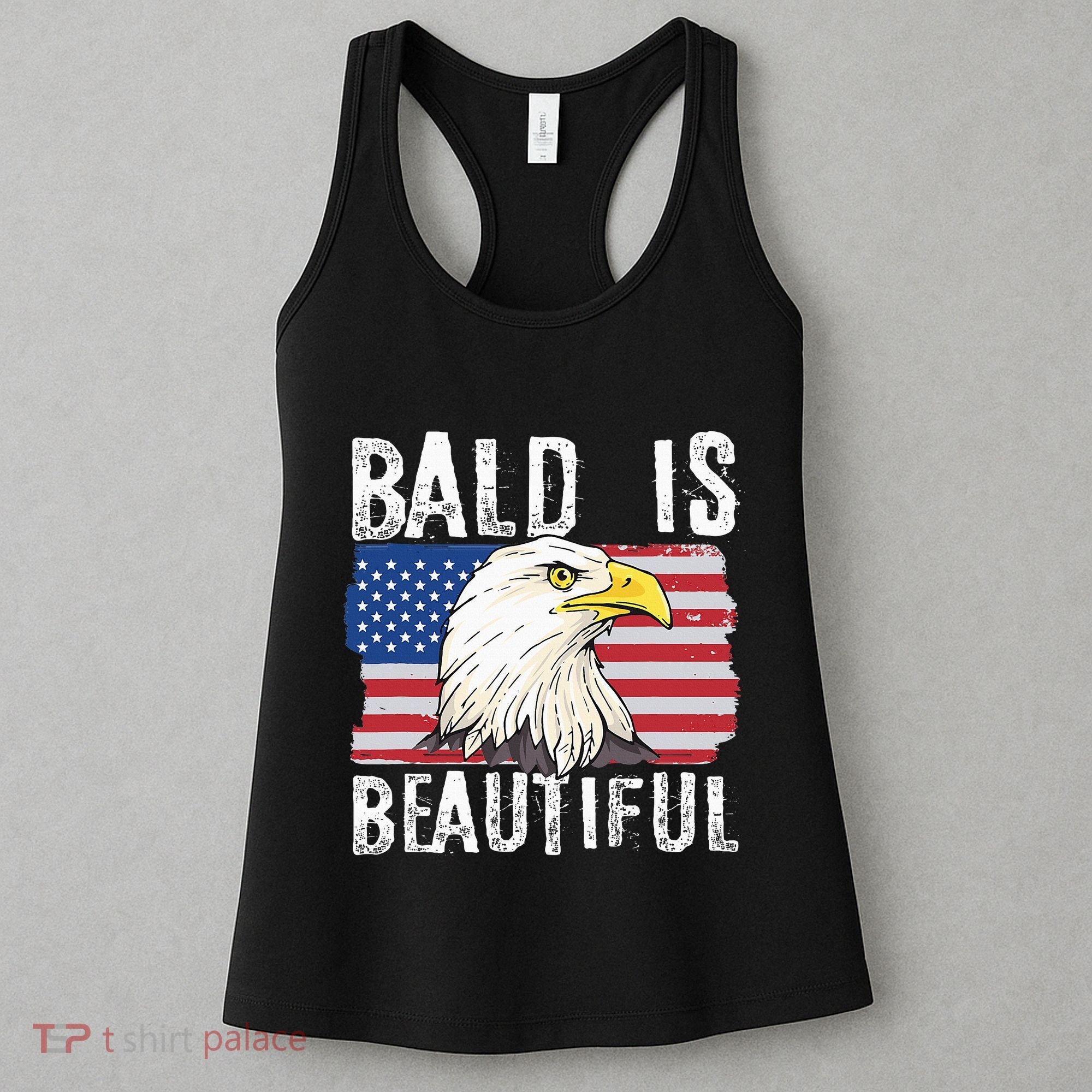 Bald Is Beautiful 4th Of July Independence Day Bald Eagle Women's Tank Top