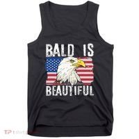 Bald Is Beautiful 4th Of July Independence Day Bald Eagle Tank Top thumb 0