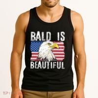 Bald Is Beautiful 4th Of July Independence Day Bald Eagle Tank Top thumb 3