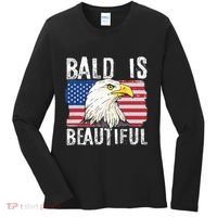 Bald Is Beautiful 4th Of July Independence Day Bald Eagle Women's Long Sleeve Shirt thumb 0