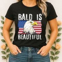 Bald Is Beautiful 4th Of July Independence Day Bald Eagle Women's T-Shirt thumb 2