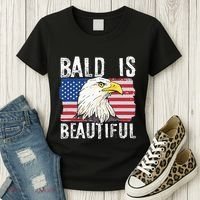 Bald Is Beautiful 4th Of July Independence Day Bald Eagle Women's T-Shirt thumb 3