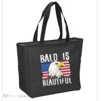 Bald Is Beautiful 4th Of July Independence Day Bald Eagle Tote Bag thumb 2