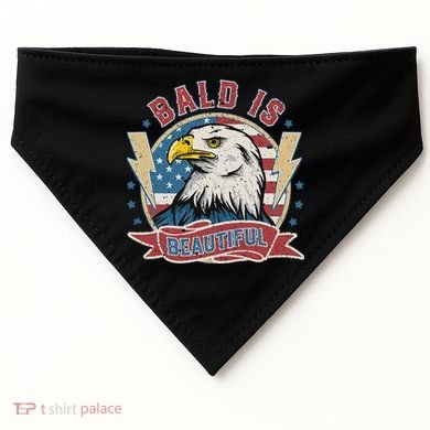 Bald Is Beautiful 4th Of July Independence Day USA-Made Doggie Bandana