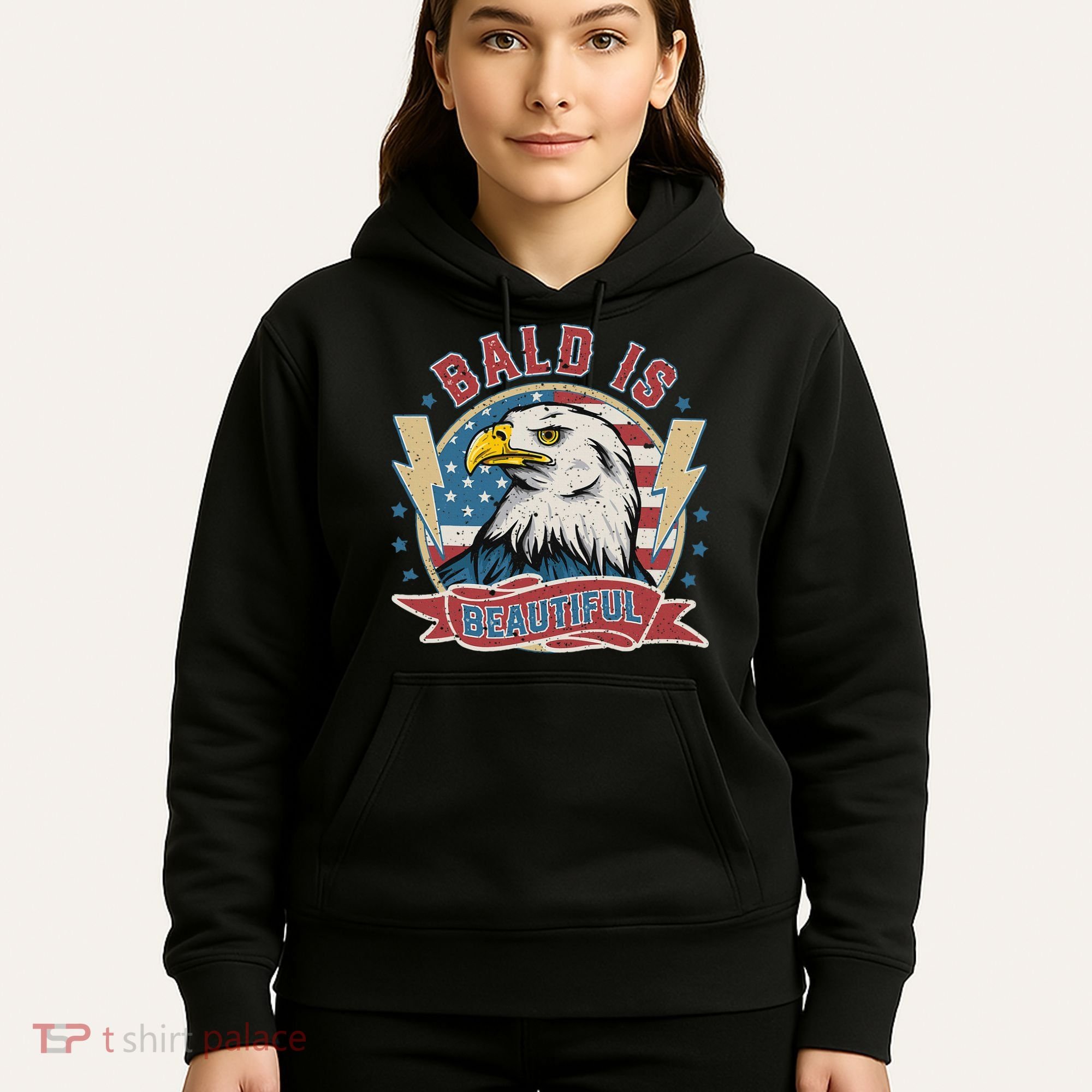 Bald Is Beautiful 4th Of July Independence Day Hoodie