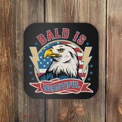 Bald Is Beautiful 4th Of July Independence Day Coaster