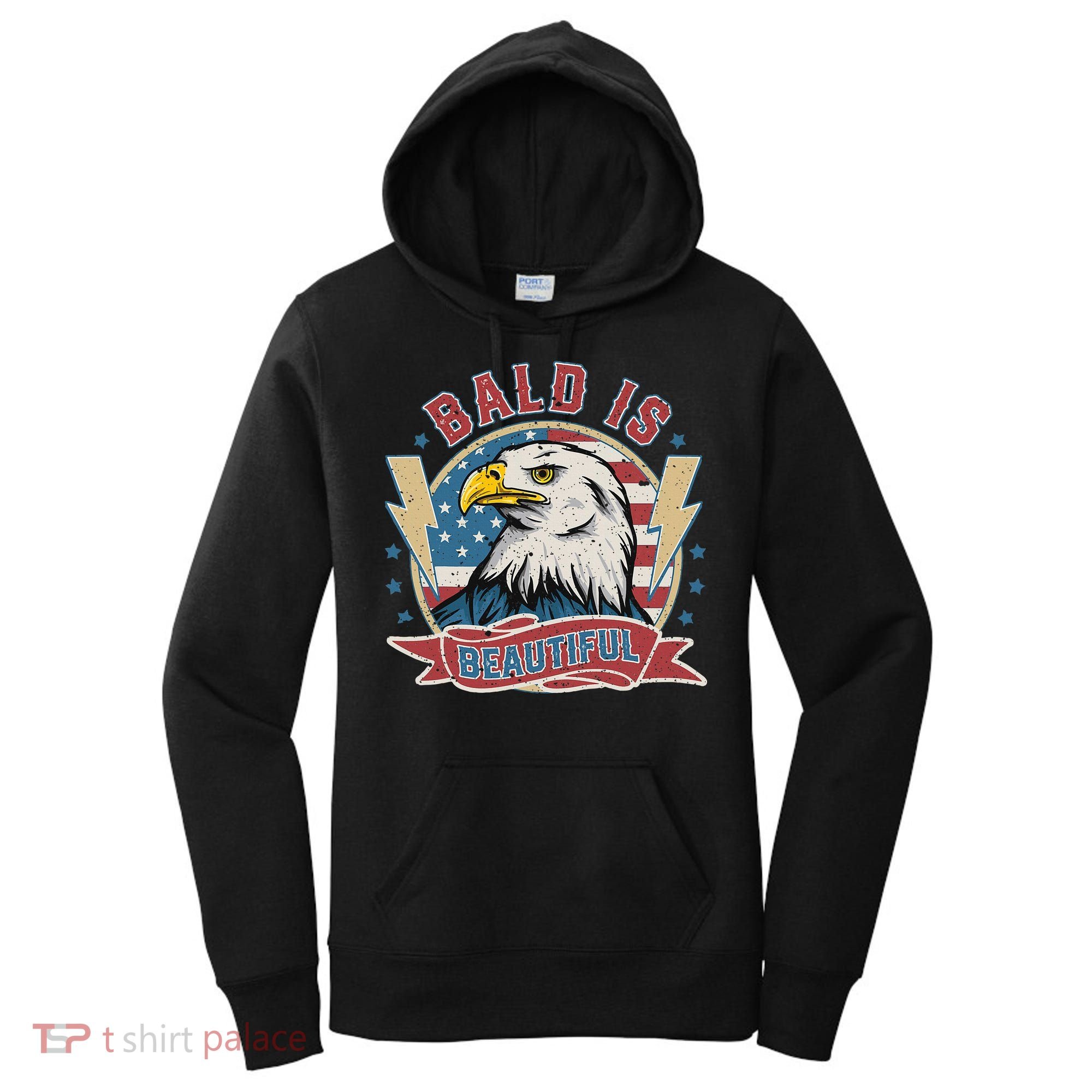 Bald Is Beautiful 4th Of July Independence Day Women's Hoodie